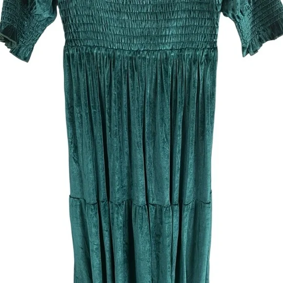 Baltic Born Clara Smocked Velvet Maxi Dress Green NWT - Picture 5 of 16